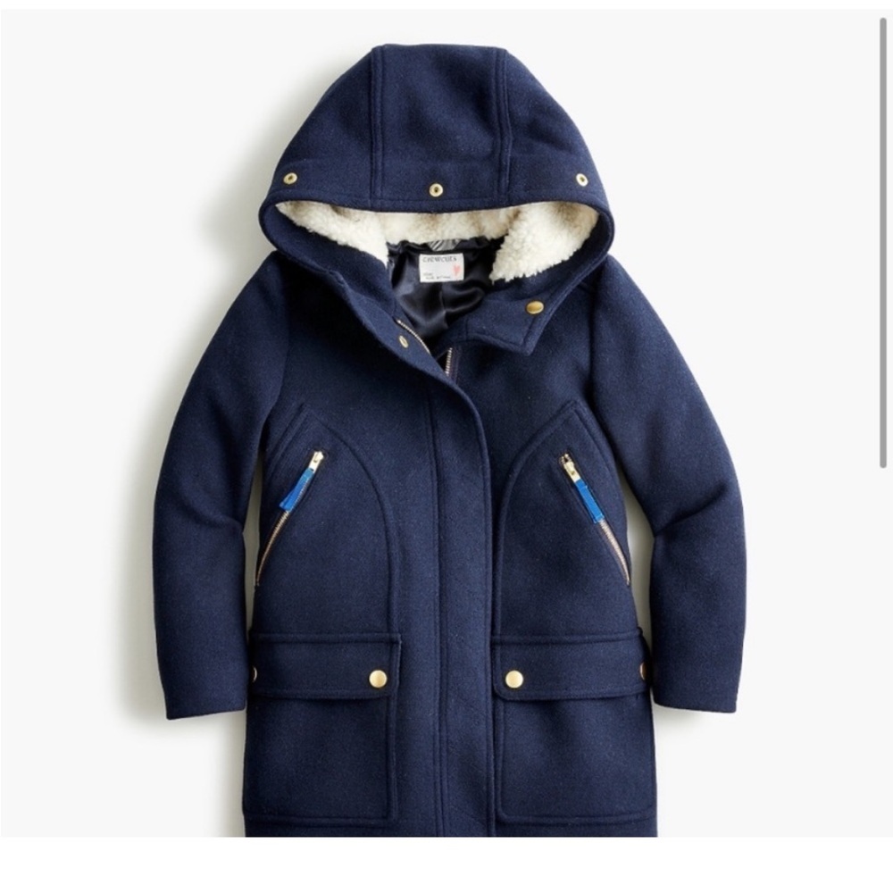 J.Crew crewcuts Girls' wool chateau coat in navy, size 4/5